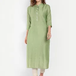 4u Fashion Women Embroidered Chanderi Silk Kurta-image-41