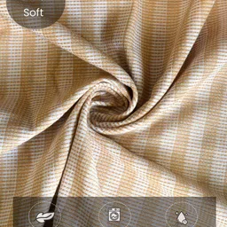 Athom Living Yellow & White 3 Pieces Striped Cotton 210 GSM Bath Towels image 3