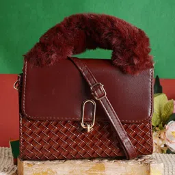 SAZARA Women Textured Solid Structured Handheld Bag image 1