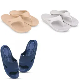 Feel alive Set Of 3 Ultra-Comfortable & Lightweight Thong Flip-Flops & Sliders-picture-39