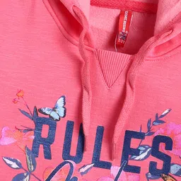 Here&Now X Game Begins Girls Typography Printed Hooded Sweatshirt image 4