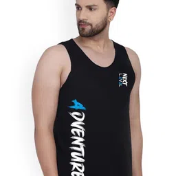 SLOWLORIS Pack Of 2 Printed Scoop Neck Sleeveless Cotton Gym Vests image 4