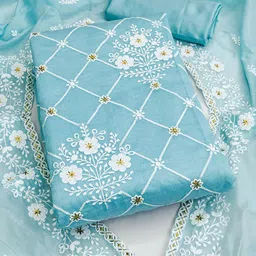 HERE&NOW Embellished Unstitched Dress Material-picture-24