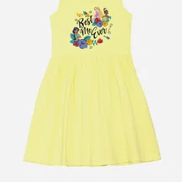 YK Disney Girls Graphic Printed Fit & Flare Knee Length Dress-image-12