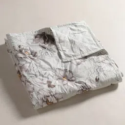 Changers Grey & Brown Floral Printed Microfiber AC Room 350 GSM Double Bed Comforter image 3