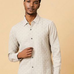 Stylecast X Kotty Men Classic Self Design Spread Collar Casual Shirt-picture-42