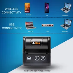 PosBox 2 Inch Portable Bluetooth Thermal Receipt Printer with 2600mah Battery for Mobile and PC image 4