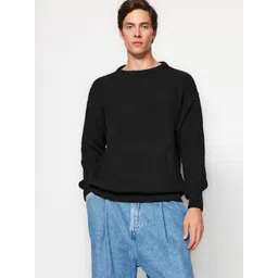 Trendyol Men Ribbed Round Neck Pullover image 3