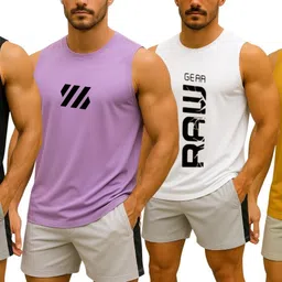 Pack of 4 Adixus Graphic Printed Multicolour Set of 04 Sando For Men Men Vest-picture-14