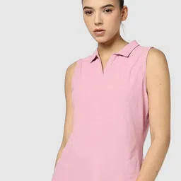 Performax Women Solid Polo Collar T-shirt-image-18