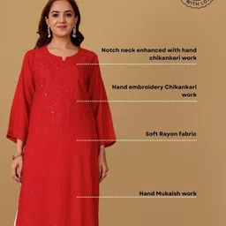 Chowkhat Women Ethnic Motifs Embroidered Chikankari Kurta image 2