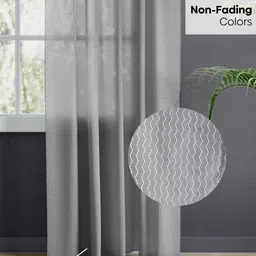 haus & kinder Signature Ocean Grey Pack of 2 Jacquard Sheer Door Curtains image 5