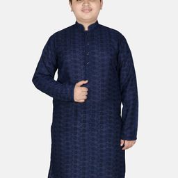 SG YUVRAJ Boys Floral Embroidered Chikankari Khadi Kurta-picture-30