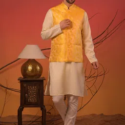 Rangkathaa Jacquard Nehru Jacket image 3