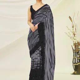 Flip The Style Tie & Dyed Sequinned Pure Georgette Saree-image-2