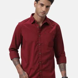 WROGN Men Custom Spread Collar Solid Cotton Casual Shirt image 2