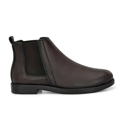 The Roadster Lifestyle Co Men Textured Round Toe Slip On Block Heeled Chelsea Boots image 2