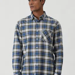 Greenfibre Men Slim Fit Tartan Checks Opaque Checked Casual Shirt-picture-26