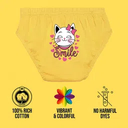 NUSYL Girls Pack Of 3 Printed Mid Rise Basic Briefs image 2