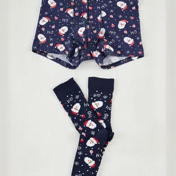 Trendyol Men Pack Of 2 Printed Mid Rise trunk With Calf-Length Socks-image-4