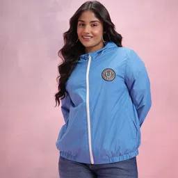 DressBerry Curve Plus Size Graphic Applique Detail Bomber Jacket image 2