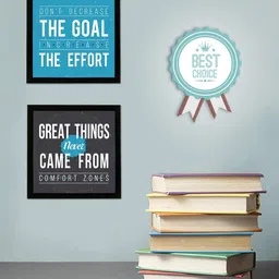 Chaka Chaundh Multicoloured Set of 4 Piece Wood Wall Photographs image 3