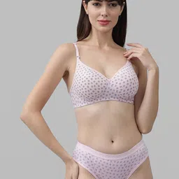 samvar Women Pink Cotton Bra Panty Set for Lingerie Set Undergarments Pack of 1-picture-12