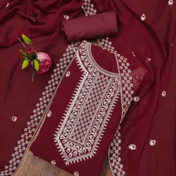 Panzora Floral Embroidered Unstitched Dress Material-picture-31