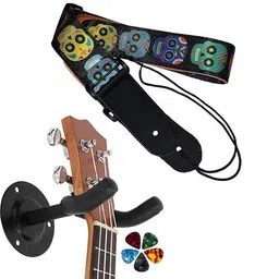 imaginea Guitar Strap & Wall Mount Hanger | Adjustable Polyester Belt for Acoustic Guitar Polyester Strap-picture-44