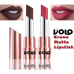VOLO Set Of 2 Creme Matte Lipstick 3.5g Each - Pink 635-Chocolate 641 image 2