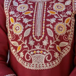 SKYLEE Women Floral Embroidered Kurta with Trousers & Dupatta image 4