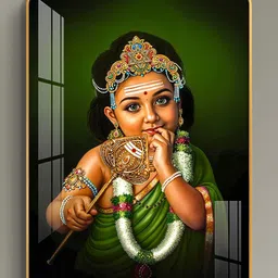 THE NEXT DECOR Green Glass Religious Wall Paintings image 2