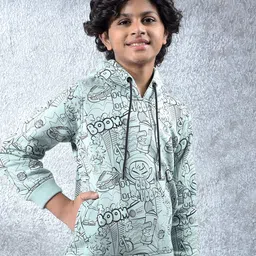 Crimsoune Club Boys Conversational Printed Hooded Sweatshirt image 4