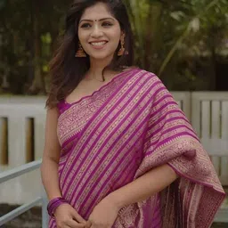 Aldwych Woven Design Zari Banarasi Saree image 4