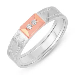 CANDERE A KALYAN JEWELLERS COMPANY 18KT Rose Gold & Platinum Band Diamond Ring - 5.85 g-picture-30