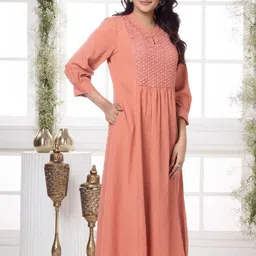 Saffron Threads Bishop Sleeve A-Line Midi Dress image 3