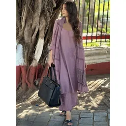 KAUTHAMEE Women Ethnic Motifs Regular Kurta with Trousers & With Dupatta image 2