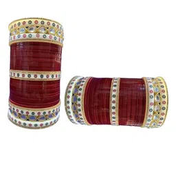 Sajjo Set Of 2 American Diamond Studded Chuda Bangle image 2