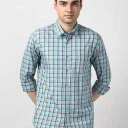 Peter England Casuals Men Slim Fit Checked Spread Collar Cotton Casual Shirt-picture-20