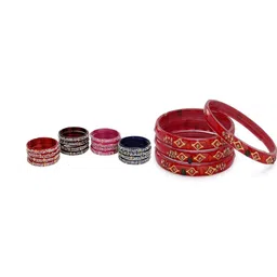 1ST TIME Set of 20 Stones Studded Bangles-image-98