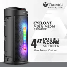 TRONICA Cyclone Multi Media speaker,4inch Double Woofer Speaker with wired mic, 40 W Bluetooth Party Speaker image 3
