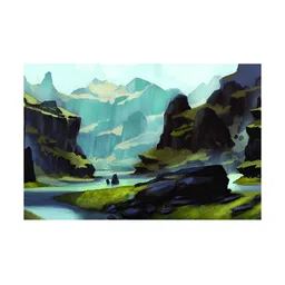 Inephos Blue And Green Printed Canvas Wall Art-image-89