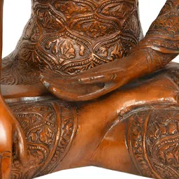 Exotic India Brown & Orange VajrasanaBuddha Idol Showpiece-image-38