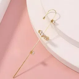 Vembley Gold-Plated Alloy Cubic Zirconia Ear Cuff image 3