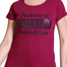 Varenyam Women Typography Printed Round Neck Top image 4