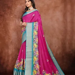 Rare Bello Woven Design Zari Bagh Saree image 5