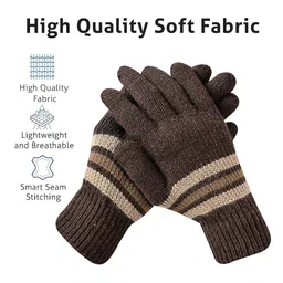 LOOM LEGACY Men Patterned Acrylic Winter Gloves image 5