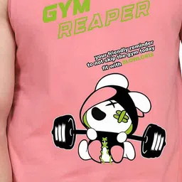 SLOWLORIS Pack Of 2 Printed Round Neck Sleeveless Bio-Wash Cotton Gym Vests image 4