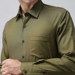 Van Heusen Slim Fit Micro Checked Pure Cotton Formal Shirt image 3