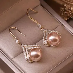 SZN Korean Artificial Stones Studded & Beads Beaded Contemporary Drop Earrings-picture-18